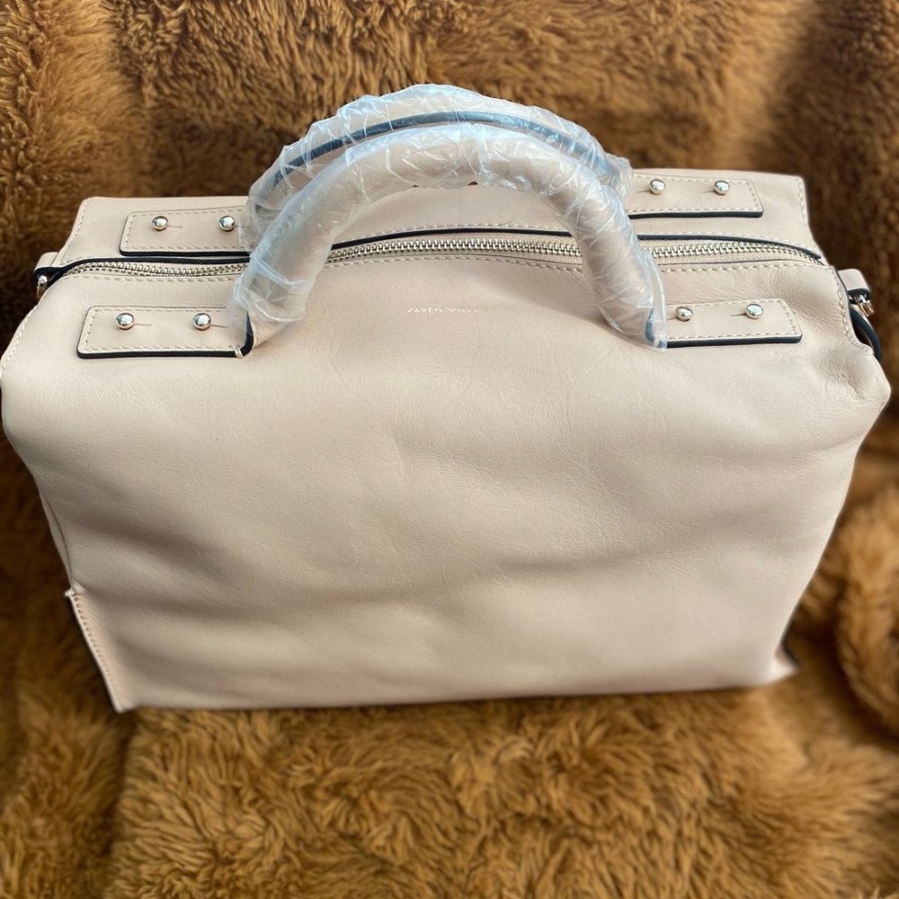 Karen Millen pastel pink leather hand bag